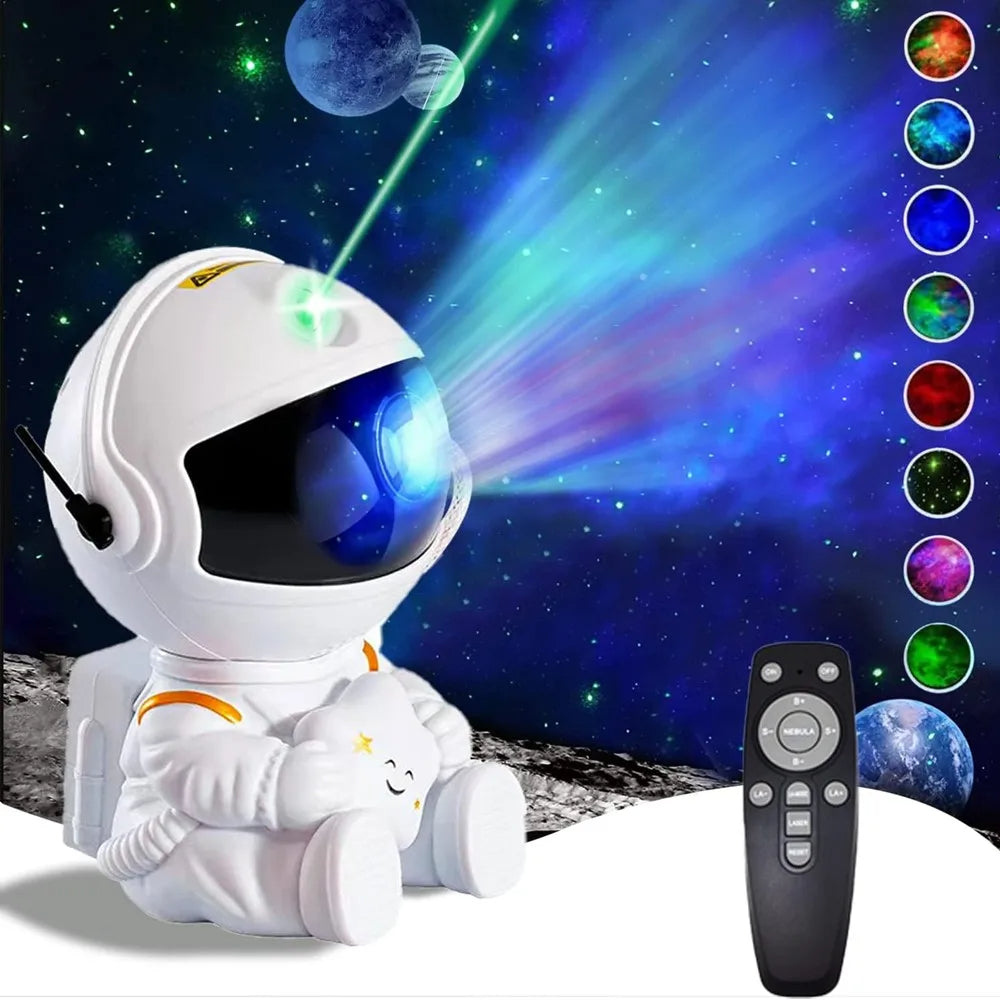 Sitting Astronaut Galaxy Projector