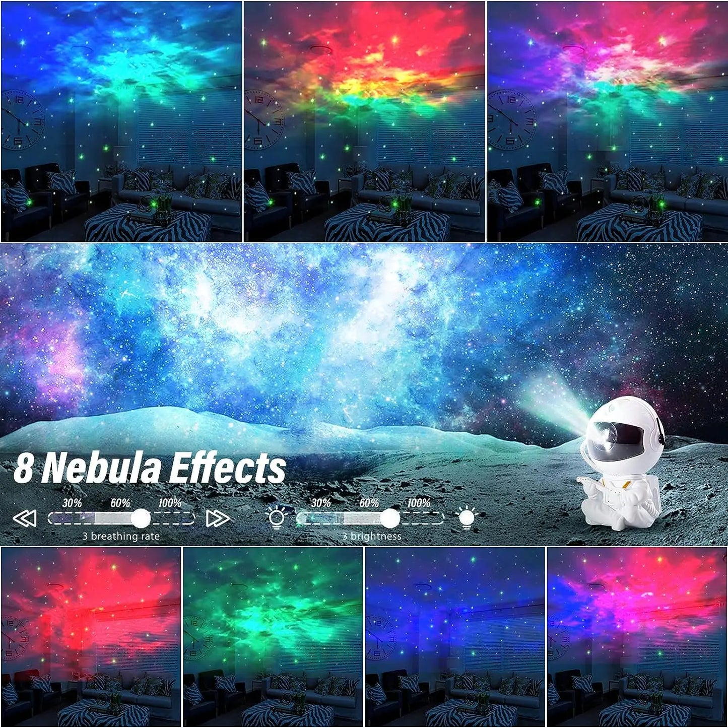 Sitting Astronaut Galaxy Projector